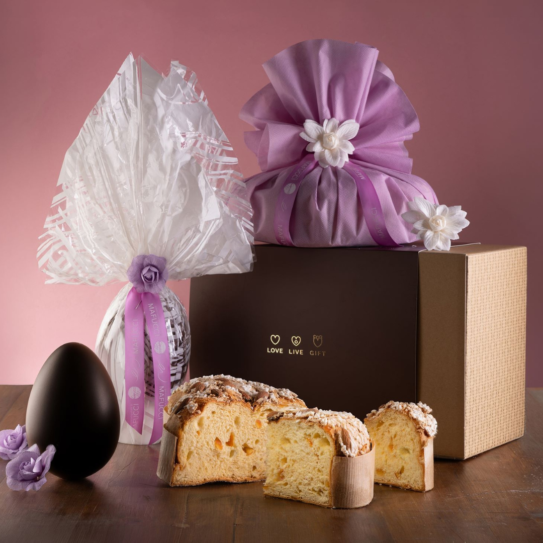 Cesto di Pasqua "Incanto" - Uovo cioccolato fondente & Colomba classica