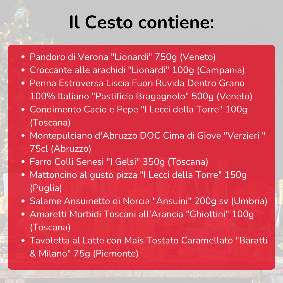 Cesto di Natale "Soffio di Natale" - 10 prodotti enogastronomici