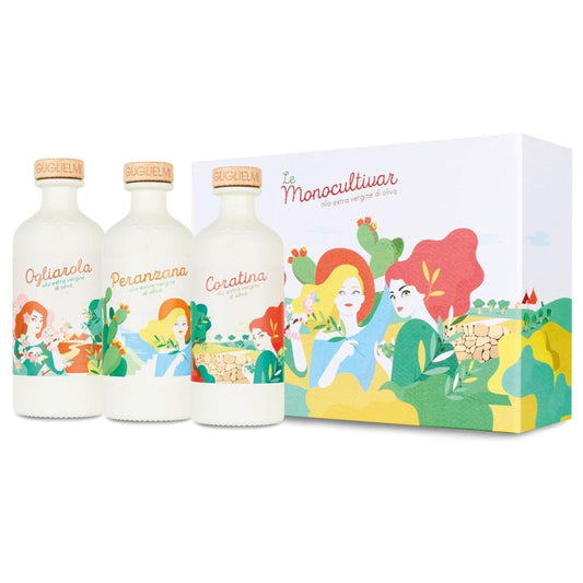 Confezione Olio "Taste Box" - Degustazione Le Monocultivar "Guglielmi" 3 Oli E.V.O. da 500ml