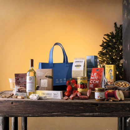 Cesto di Natale "Intramontabile" - 11 Prodotti enogastronomici Tipici Natalizi