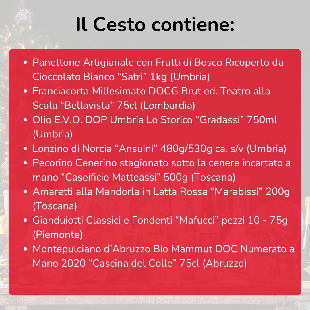 Cesto di Natale "Prima Classe" - 8 prodotti enogastronomici gourmet