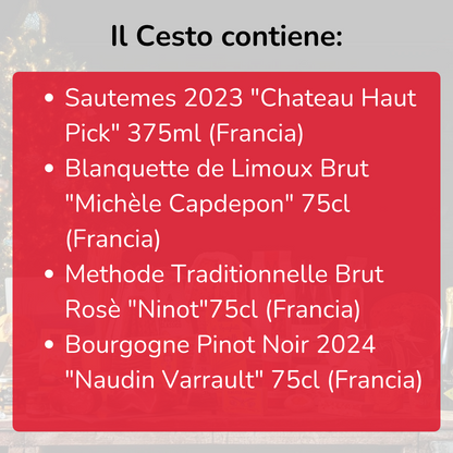 Cesto di Natale vini "Salone" - 4 vini francesi