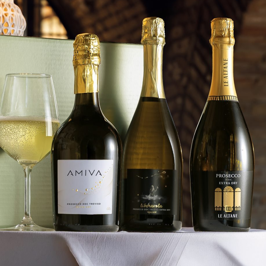 Easter basket of "Brindisi" wines - 3 bottles of Prosecco