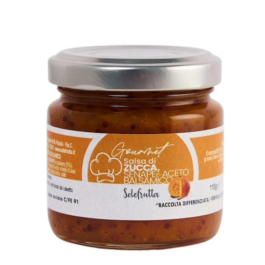 Salsa agrodolce di Zucca, Senape e Aceto Balsamico "Solefrutta" 110g