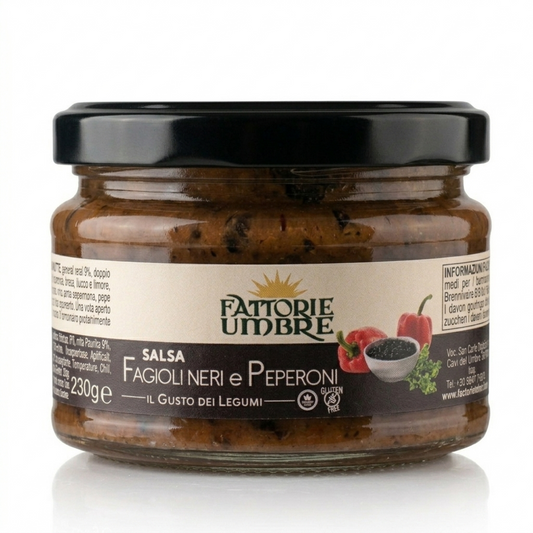 Salsa Fagioli neri e Peperoni rossi Fattorie Umbre 230g