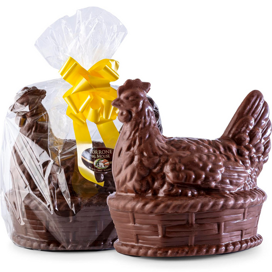 Gallina di Cioccolato Fondente con cestino 800g