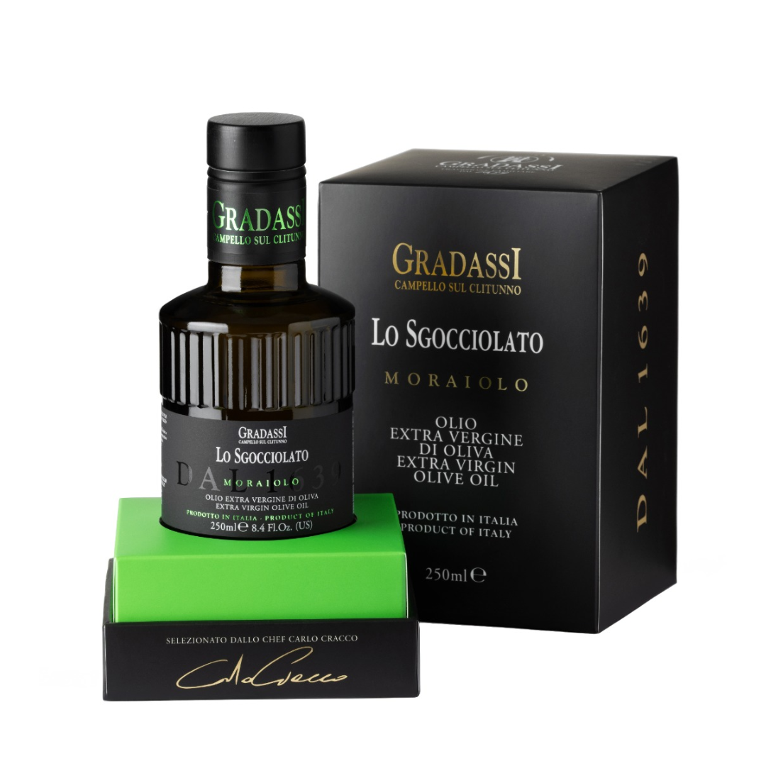 Olio E.V.O. "Lo Sgocciolato" Monovarietale Muraiolo ricetta Carlo Cracco "Gradassi" 250ml