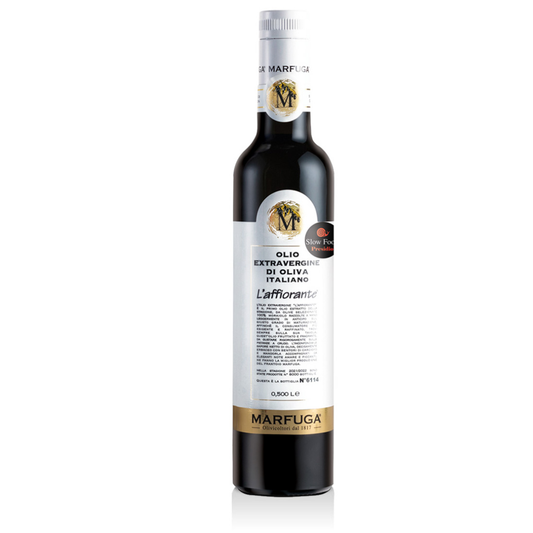 Olio E.V.O. "L'Affiorante" Monocultivar Moraiolo Presidio Slow Food bott.numerate Marfuga 500ml