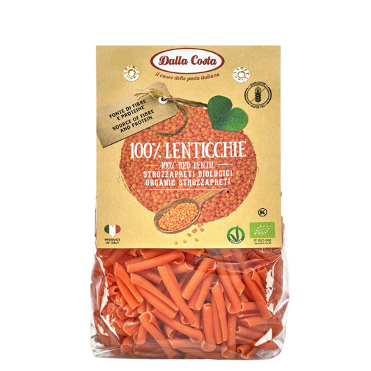 Strozzapreti Vegani Bio di Lenticchie Rosse Senza Glutine Dalla Costa 250g