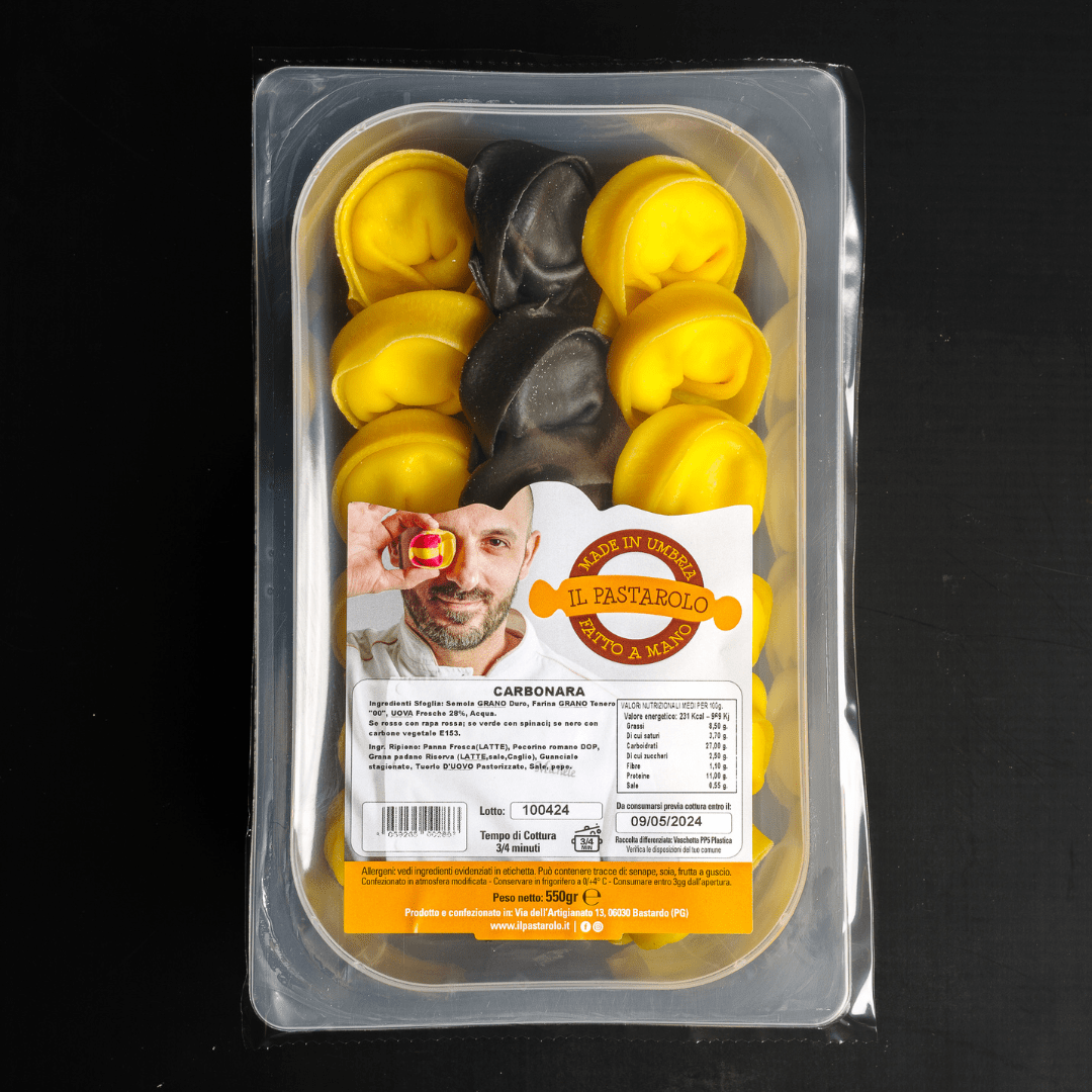 Tortellini artigianali alla Carbonara con sfoglia a km0 "Il Pastarolo" 550g