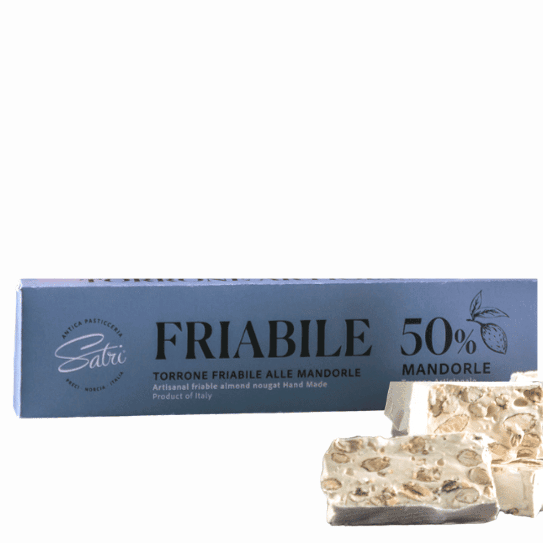 Torrone friabile artigianale con 50% di Mandorle "Satri"