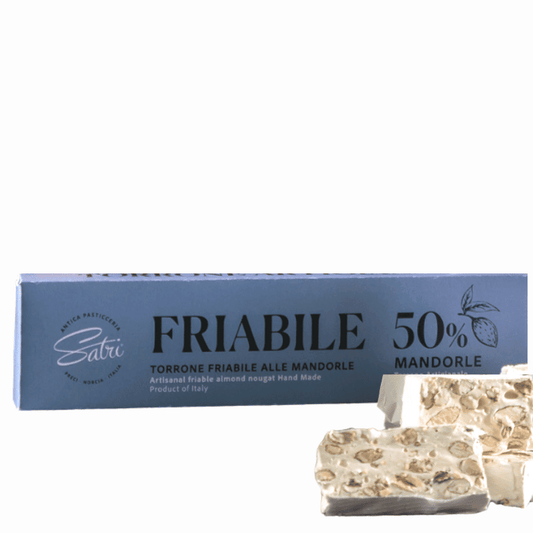 Torrone friabile artigianale con 50% di Mandorle "Satri"