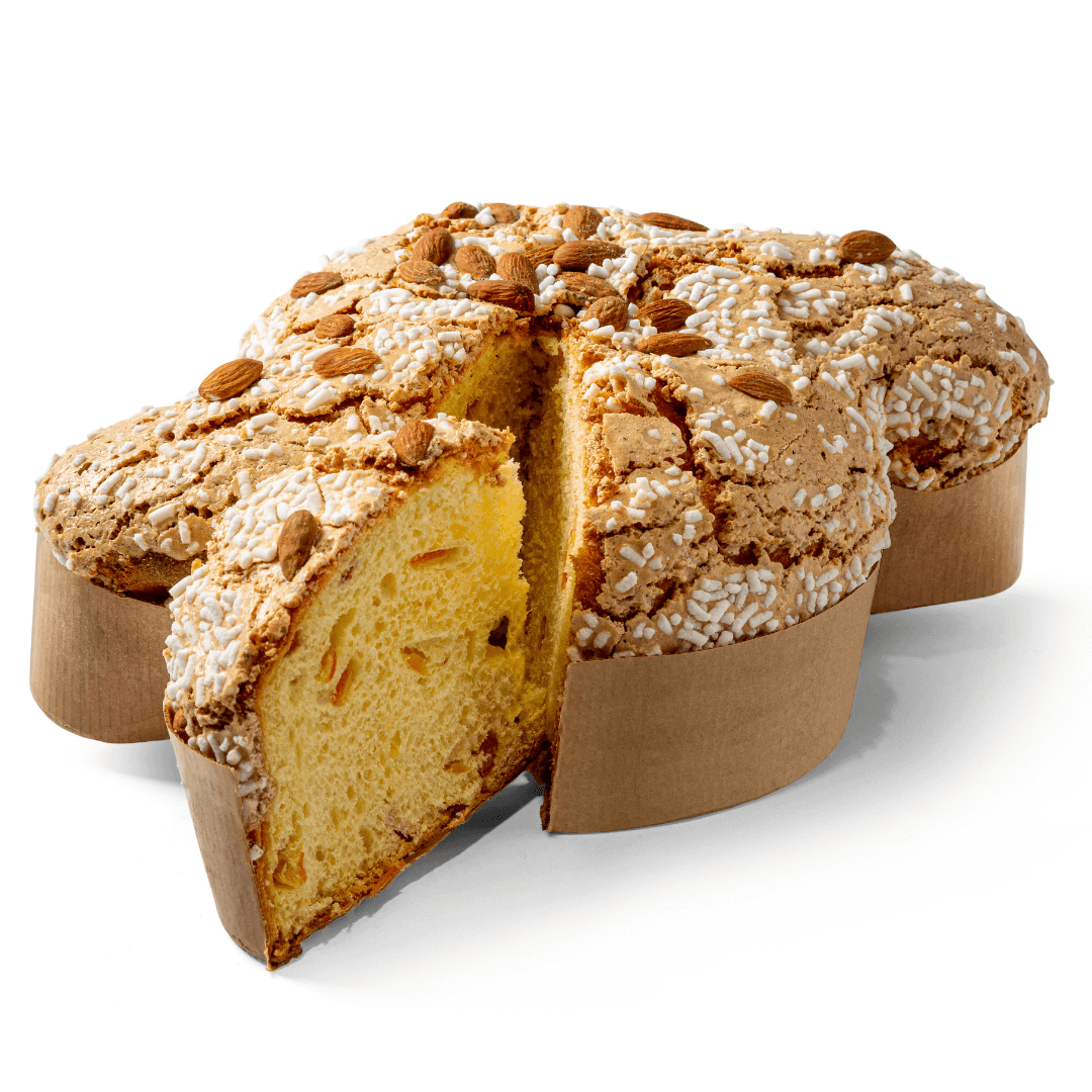 Colomba Classica ricetta artigianale confezionata a mano con tulle Rosa "Mafucci" - ricoperta con Glassa alle Nocciole
