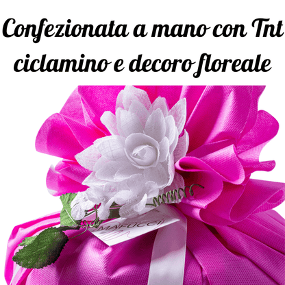 Colomba Classica ricetta artigianale confezionata a mano con tnt Ciclamino "Mafucci" - ricoperta con Glassa alle Nocciole