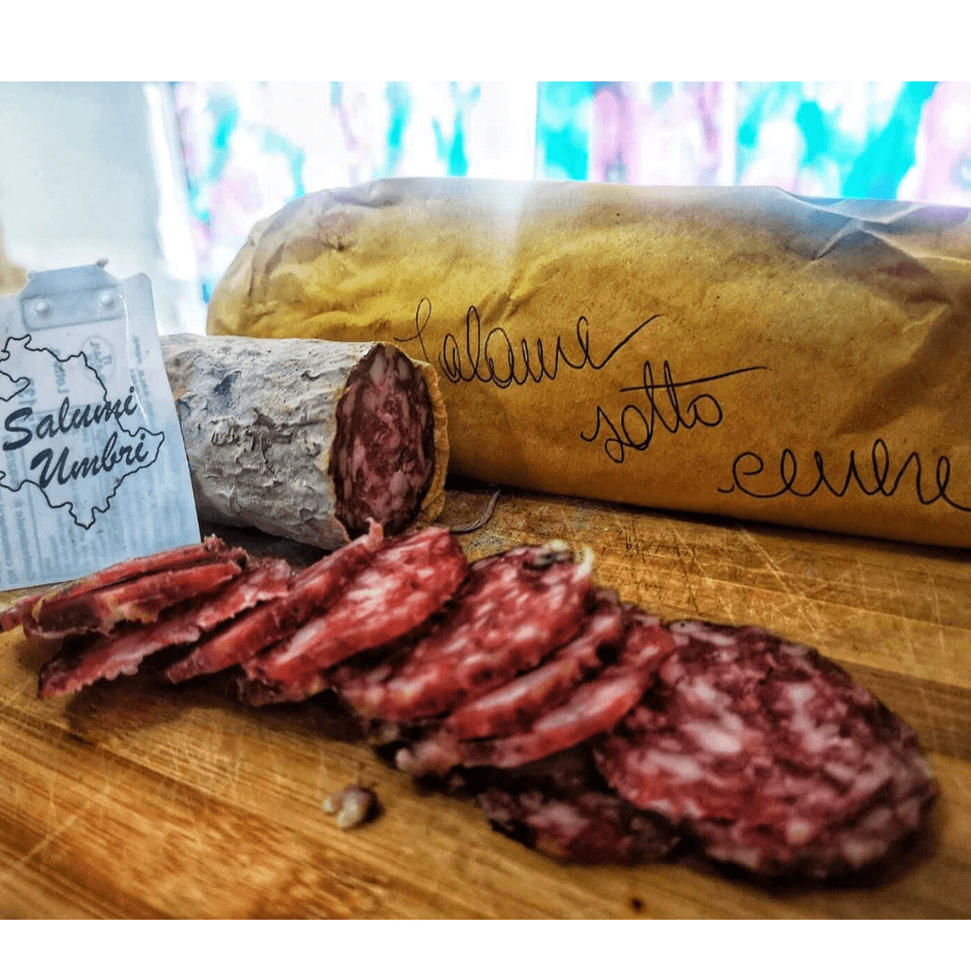 Salame Perugino "stagionato sotto Cenere" senza conservanti artificiali Santacroce 400/450g