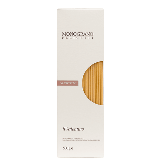 Spaghetti Il Valentino biologici Senatore Cappelli Trafilati al Bonzo Monograno Felicetti 500g